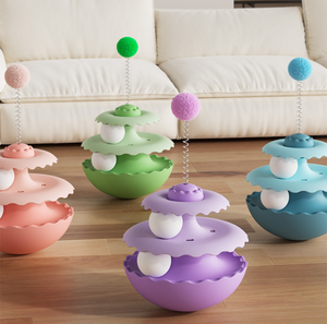 Jouet durable pour chat à piste oscillante, jouet <span class=keywords><strong>anti</strong></span>-ennui avec pompon interactif, jouet d'enrichissement pour chats - Product Image 2