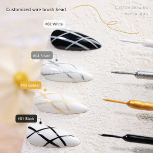 Ailanuo mật độ cao UV Gel Nail Art keo bán buôn chủ đề vẽ và sơn keo với bạch kim kim loại phác thảo dòng - Product Image 4