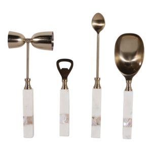 Juego de herramientas de bar para cócteles con mangos de mármol, kit de barman para el hogar, accesorios modernos para entretenimiento. - Product Image 1
