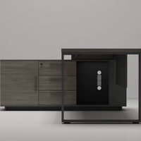Nuevo Diseño de Muebles de Oficina, Escritorio Ejecutivo en Forma de L, Color Negro
