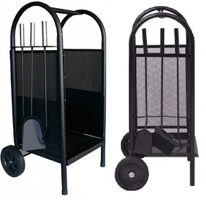 <span class=keywords><strong>Chariot</strong></span> à bûches <span class=keywords><strong>pour</strong></span> foyer robuste avec roues et ensemble d'outils, support à <span class=keywords><strong>bois</strong></span> <span class=keywords><strong>de</strong></span> chauffage intérieur/extérieur - Product Image 4