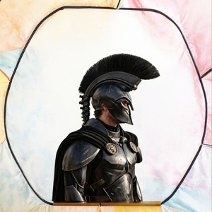 Casque corinthien grec, armure médiévale antique, casque de chevalier spartiate, réplique avec plume noire pour LARP, cosplay, Renaissance - Product Image 3