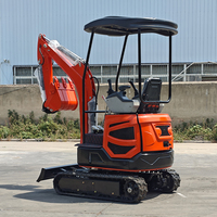 Mini-pelle 1.8T avec moteur hydraulique et chenilles en acier, capacité de charge de 1.8 tonnes, machine à creuser des tranchées pour la plantation en verger