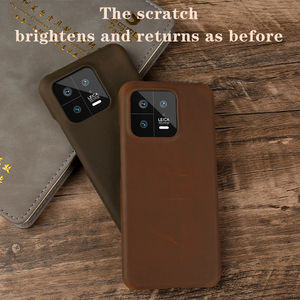 Pour Xiaomi 14 coque de <span class=keywords><strong>téléphone</strong></span> Vintage européen en <span class=keywords><strong>cuir</strong></span> véritable motif Crazy Horse coque de <span class=keywords><strong>téléphone</strong></span> pour Xiaomi série Anti Drop Case - Product Image 4