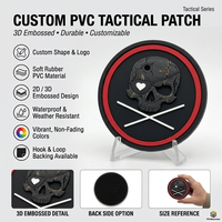 Parches de PVC Personalizados de Alta Calidad, Duraderos, con Diseño de Calavera, Parches de Goma de Silicona en Relieve para Chaquetas, Mochilas y Uniformes
