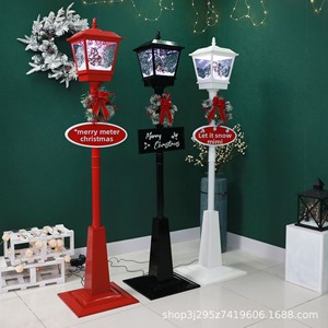 Décorations de Noël transfrontalières en résine de Chine : Ornement de <span class=keywords><strong>lampadaire</strong></span> musical avec effet de neige, Père Noël, Bonhomme de neige, Cerf – Idéal pour les hôtels - Product Image 2
