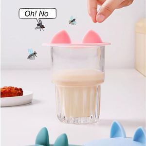 ฝาปิดแก้วซิลิโคนกันรั่วและกันฝุ่นลายหูแมวน่ารักขายดี - Product Image 3