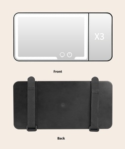 Le plus récent 3 couleurs réglable LED luminosité éclairée voiture maquillage visière loupe 1X 3X <span class=keywords><strong>miroir</strong></span> éclairé miroirs de voiture intelligents - Product Image 5