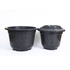 Sturdy Plastic <b>Nursery</b> <b>Pots</b> with Speckled Marble Design Aesthetic Flower Containers for Home Gardening Size A460 - Product Image 5