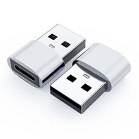 Adaptador USB-C a USB-A de 1 Pieza, Cargador Enchufable, Material ABS, Hecho en China, Molde Privado para iPhone, iPad, Redmi, Honor