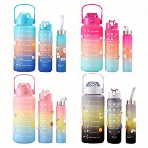 Botella de Agua Deportiva de Gran Capacidad, Botella de Plástico con Degradado de Color, Juego de Botellas de Plástico para Agua para Actividades al Aire Libre - Product Image 4