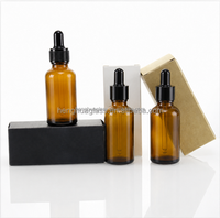 Bouteilles d'huile essentielle en verre ambré miniatures vides de 10 ml, 15 ml, 20 ml, 30 ml, 50 ml, 100 ml, flacon compte-gouttes en verre brun, emballage personnalisé