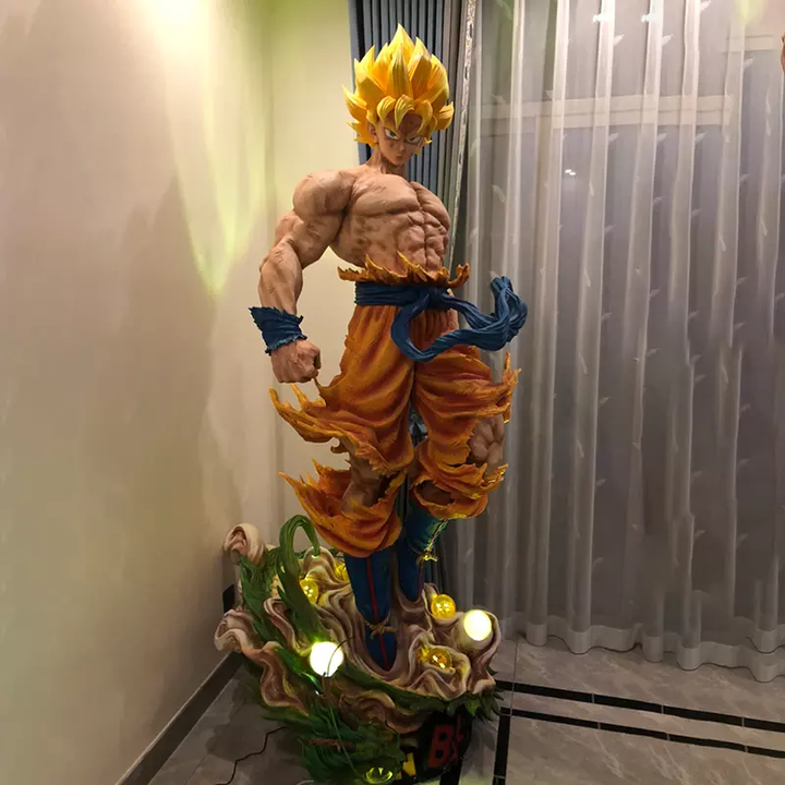 Boneco de Resina Goku Super Sayajin Desenho Dragon Ball em