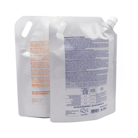 Sac d'emballage liquide de lavage à bec verseur imprimé personnalisé de 3 L, sac en plastique de lavage debout de haute qualité blanc