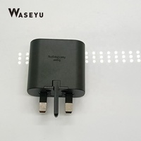 Chargeur Super Rapide pour Téléphone Portable et Tablette 25W Type-C 5V/2.4A Adaptateur de Charge Rapide PD Noir pour Note 10 Prise UK Logo Personnalisé