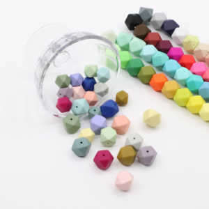 Cuentas hexagonales no tóxicas para abalorios DIY, cuentas de silicona Premium - Product Image 1