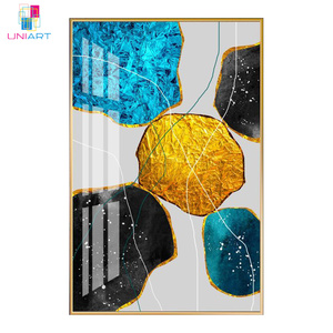 UNIART all'ingrosso pittura astratta lavabo in <span class=keywords><strong>vetro</strong></span> <span class=keywords><strong>temperato</strong></span> sul bancone Art per vivere sala da pranzo camera da letto decorazione per la casa - Product Image 4