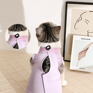 Factory Wholesale Solid Pet <span class=keywords><strong>Cat</strong></span> Recovery-Anzug Verhindern Sie das Lecken von Onesies für die Wiederherstellung von Katzen chirurgie - Product Image 6