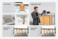 ELEGOO OrangeStorm Giga Printer 3D FDM Format Besar 800mm X 800mm X 1000mm Mesin Pencetak Industri Kecepatan Tinggi