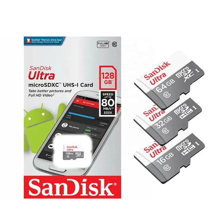 Wholesale Original For Sandisk Ultra Tf Card A1 16gb 32gb 64gb 128gb 256gb Memory Card 100mb/s Sd Card For All Phones Cameras