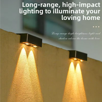 Lampes solaires LED imperméables pour jardin, balcon, clôture, cour, lampe murale extérieure