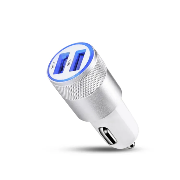 Wholesale 5V 2.4 Amp qc 3.0 Dual USB port Car Charger with logo custom