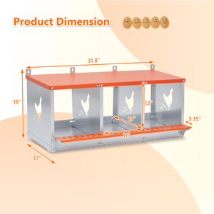 Caja de Nidificación Metálica de 3 Compartimentos para Montaje en Pared, para Gallinas/Patos, Fácil Recolección de Huevos y Montaje, Ventilada y Galvanizada, Venta Caliente 2026, Almacén de EE. UU. - Product Image 4
