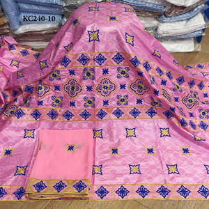 Tissu <span class=keywords><strong>Bazin</strong></span> Riche Africain Brodé <span class=keywords><strong>Blanc</strong></span> <span class=keywords><strong>Bazin</strong></span> Riche Brodé Avec Tissu Dentelle Française 5 Yards+2yards - Product Image 5