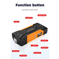 Démarreur de voiture 12V 1000A de pointe 4-en-1 avec compresseur d'air, gonfleur de pneus portable et batterie externe pour voiture, moto, UTV, VTT