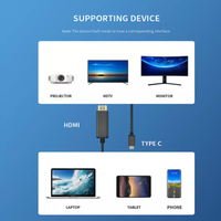 Conector usb c a hdmi 4k chapado en oro, 1m, 2m, 3m, tipo c a hdmi 4k @ 60hz