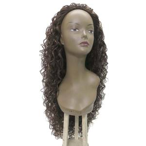 Nouveautés Cheveux Synthétiques Bouclés Personnalisés <span class=keywords><strong>Demi</strong></span>-Perruques à Bandeau Cheveux Aligné à la Cuticule Fixées pour Femmes Noires - Product Image 1