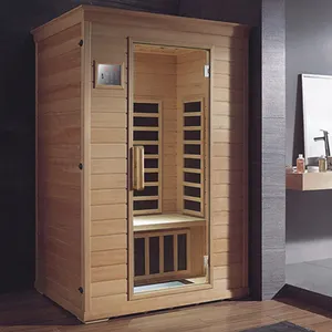 China Supplier Solid Wood 2 Person Dry And Wet Sauna Home Mini Infrared Sauna Room