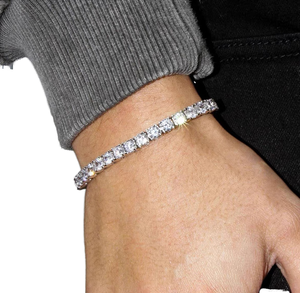 Nouveau design de bracelet cubain de luxe hip-hop serti de diamants, en argent 925, avec moissanite, bijoux brillants pour femmes - Product Image 1