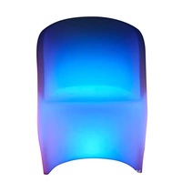 Table de bar lumineuse rotomoulée avec chaise à dossier, mobilier LED pour patio