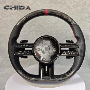 Volante de Cuero y Fibra de Carbono Personalizado con Diseño de Libélula para <span class=keywords><strong>Mercedes</strong></span> Benz W204 W205 W213 W219A45 E63 Gle Gls Amg Gt C63 G63 G65 - Product Image 1