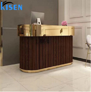Kisen Luxury Modern For Office Hospital Bar Hotel Living Room Workshop Salon Cashier <b>Counter</b> Big Size Stone <b>Reception</b> Table - Product Image 2