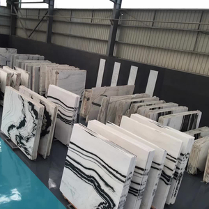 Panda White Marble Natural Stone Polished Slabs Countertop Modern Water Resistant Hotel Lobby Villa Art Gallery Floor <b>Tiles</b> - Product Image 4