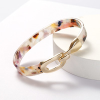 Bracelet ouvert multicolore résine acétate acrylique imité écaille de tortue bracelet manchette écaille de tortue