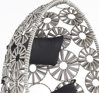Chaise suspendue en rotin d'extérieur Uland, vente chaude, chaise à bascule en forme d'œuf pour fleurs d'extérieur