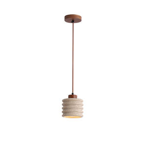 Lámpara Colgante de Estilo Japonés Wabi-Sabi para Dormitorio, Color Crema, Estilo Retro Nórdico, LED de Piedra Media - Product Image 1
