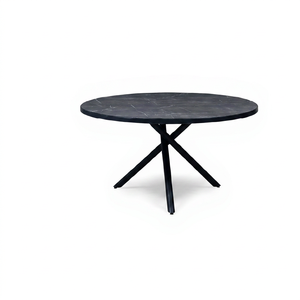 Mesa de Comedor Redonda Moderna con Tablero de Piedra Sinterizada de 36 mm de Grosor y Base de Aluminio Estable para Hogar y Restaurante - Product Image 1
