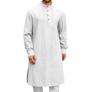 <span class=keywords><strong>Camisa</strong></span> Larga de Estilo Árabe para Hombre, Túnica Musulmana, Túnica Informal Transpirable para Hombre, Vestido Sencillo - Product Image 6