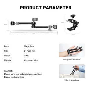 Brazo Mágico Profesional de 11 Pulgadas con Super Clamp, Soporte de Cámara Articulado de Alta Resistencia para Grabación en Vivo, Transmisión en Directo, Estudio, Plataforma DSLR - Product Image 6