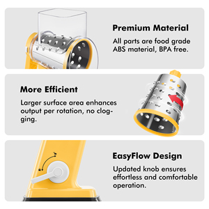 Trituratore Rotante Manuale in Acciaio Inox per Uso in Cucina Grattugia Formaggio Verdure Noci Taglia Verdure con Base a Ventosa Lavabile in Lavastoviglie - Product Image 4