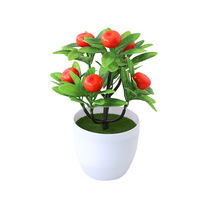 Kunstmatige nep bloempot citroen fruit bonsai 7-delige fruitdecoratieset aardbei plastic kumquat fruit injectie