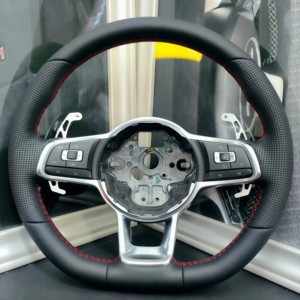 <span class=keywords><strong>Volante</strong></span> para Automóvil Volkswagen VW Golf 8 MK8 R <span class=keywords><strong>GTI</strong></span> GTD Tiguan Golf 7 <span class=keywords><strong>Mk7</strong></span>, <span class=keywords><strong>Volante</strong></span> de Cuero Mejorado con Levas de Cambio - Product Image 3