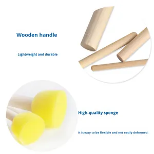 Set di 5 Pennelli Spugna <span class=keywords><strong>per</strong></span> Pittura Fai-da-Te <span class=keywords><strong>per</strong></span> Bambini, Manico in Legno, Design a Fungo, <span class=keywords><strong>per</strong></span> Arte e Graffiti - Product Image 4