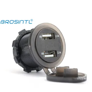 BROSINTL BC010CB 5V 2.1A & 2.1A Output Dual Port USB Charger Socket with Voltmeter