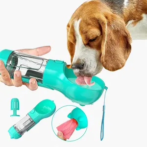 Nuovo Design durevole forniture per animali domestici bottiglia d'acqua cibo e acqua da viaggio per cani 2 In 1 bottiglia d'acqua portatile per animali domestici per cani