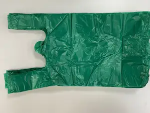 पर्यावरण के अनुकूल Biodegradable कस्टम हरे रंग पैकेज बैग प्लास्टिक टी शर्ट बैग हैंडबैग